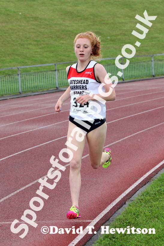 Philippa Chambers (Gateshead) during the under-17s 3000 metres at the Northern Under-17s and 15s Championships, Liverpool.